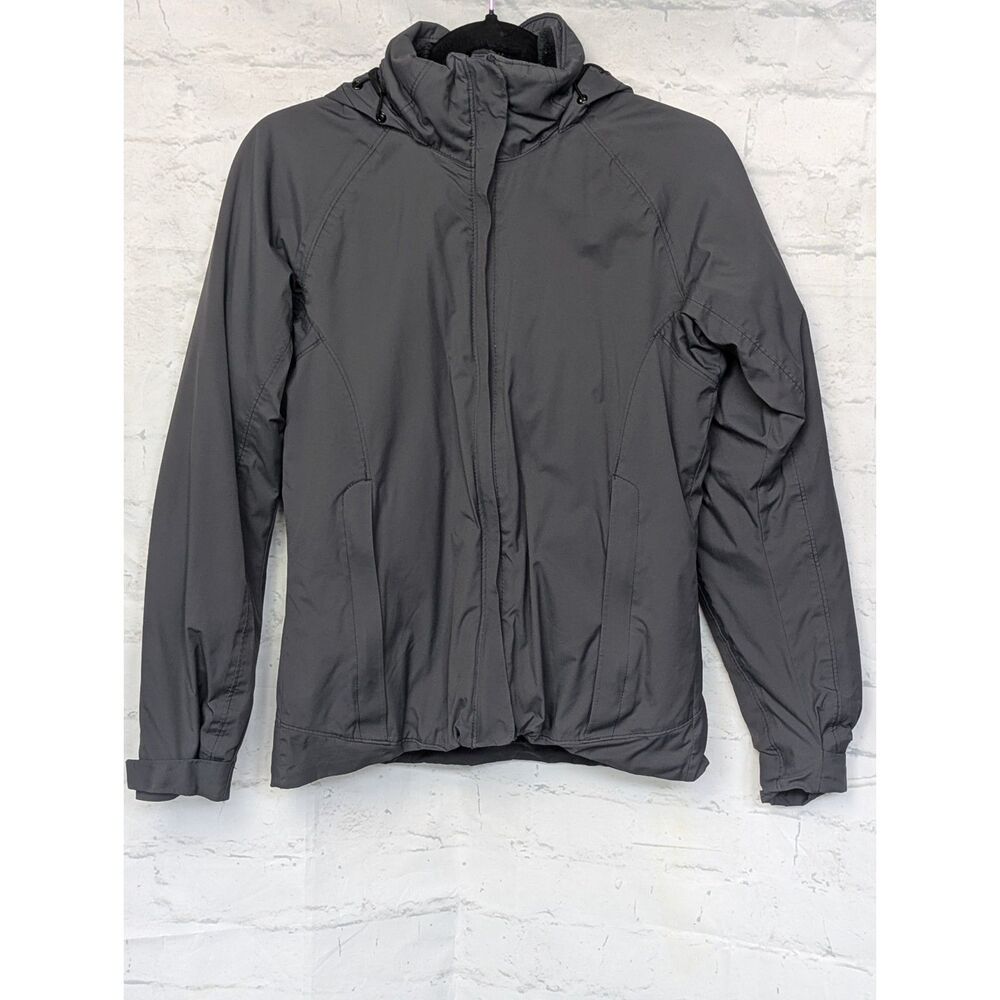 Columbia Omni-Tech Waterproof Jacket Women's XS Grey Fleece Lined Hooded Coat